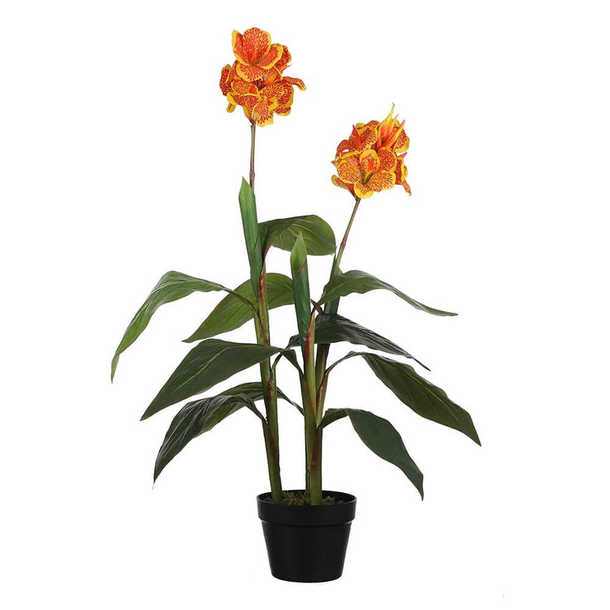 Artificial Canna in Pot Orange Flower H90 cm